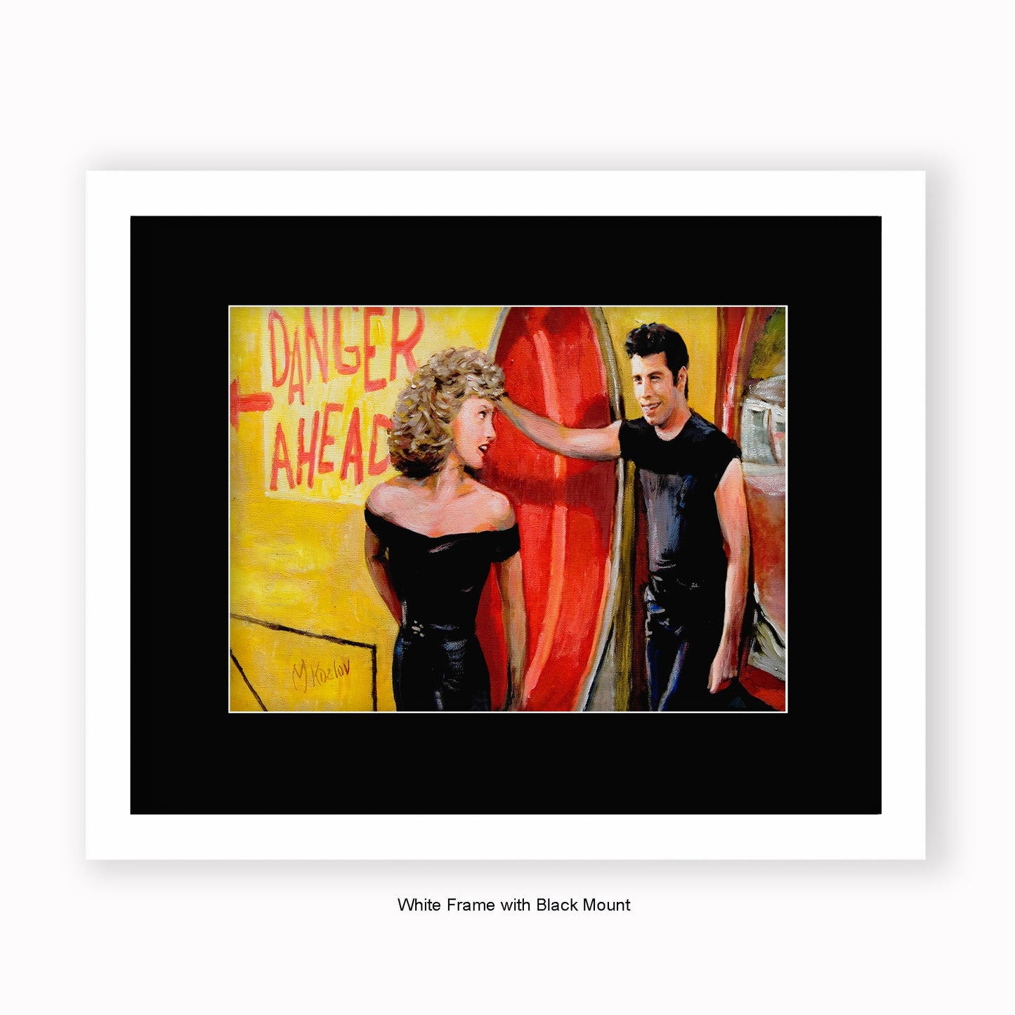 Grease - Danger Ahead - Mounted & Framed Art Print