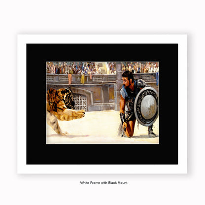 Gladiator - Tiger - Mounted & Framed Art Print