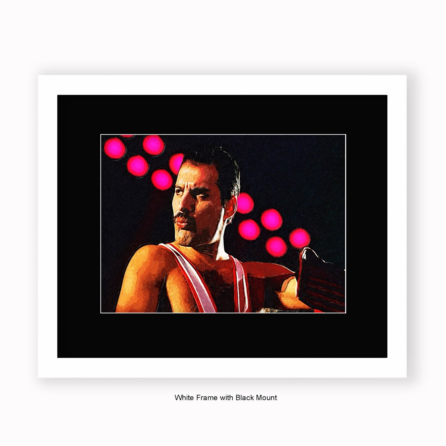 Freddie Mercury - Lights - Mounted & Framed Art Print