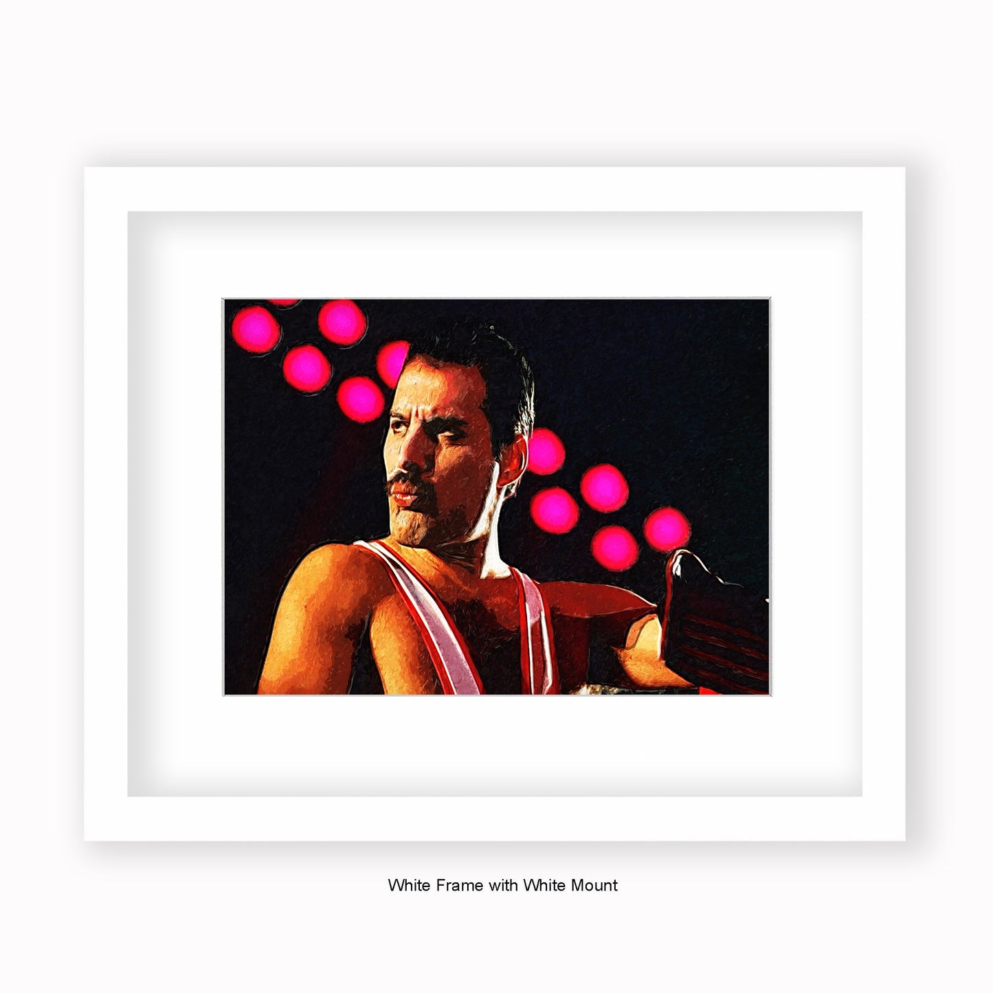 Freddie Mercury - Lights - Mounted & Framed Art Print