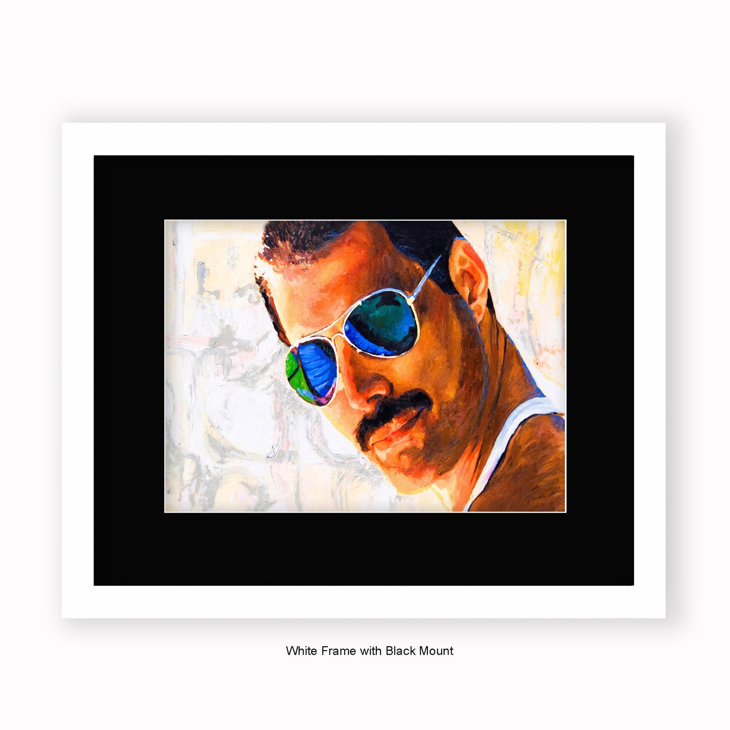 Freddie Mercury - Sunglasses - Mounted & Framed Art Print