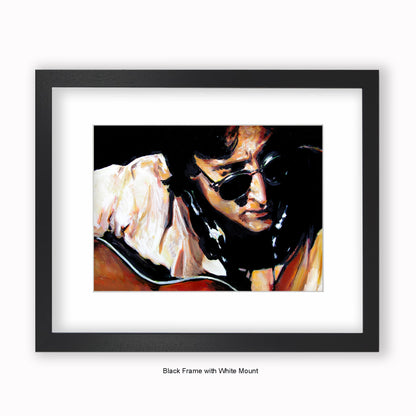 John Lennon- Guitar - Mounted & Framed Art Print