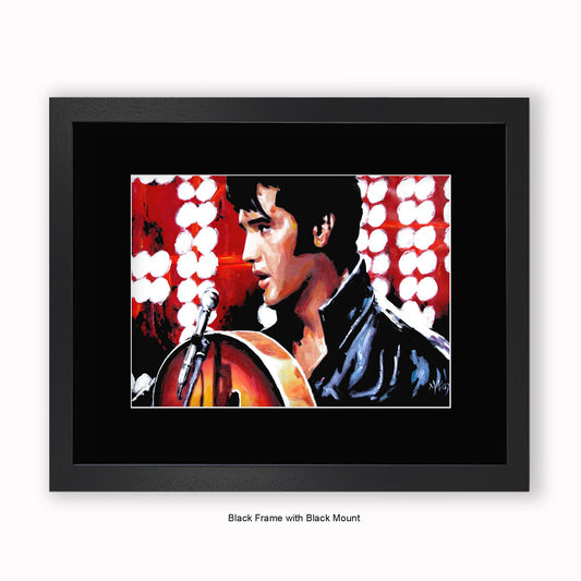 Elvis Guitar - Mounted & Framed Art Print