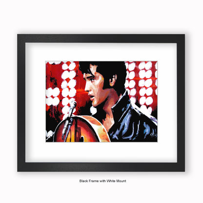 Elvis Guitar - Mounted & Framed Art Print