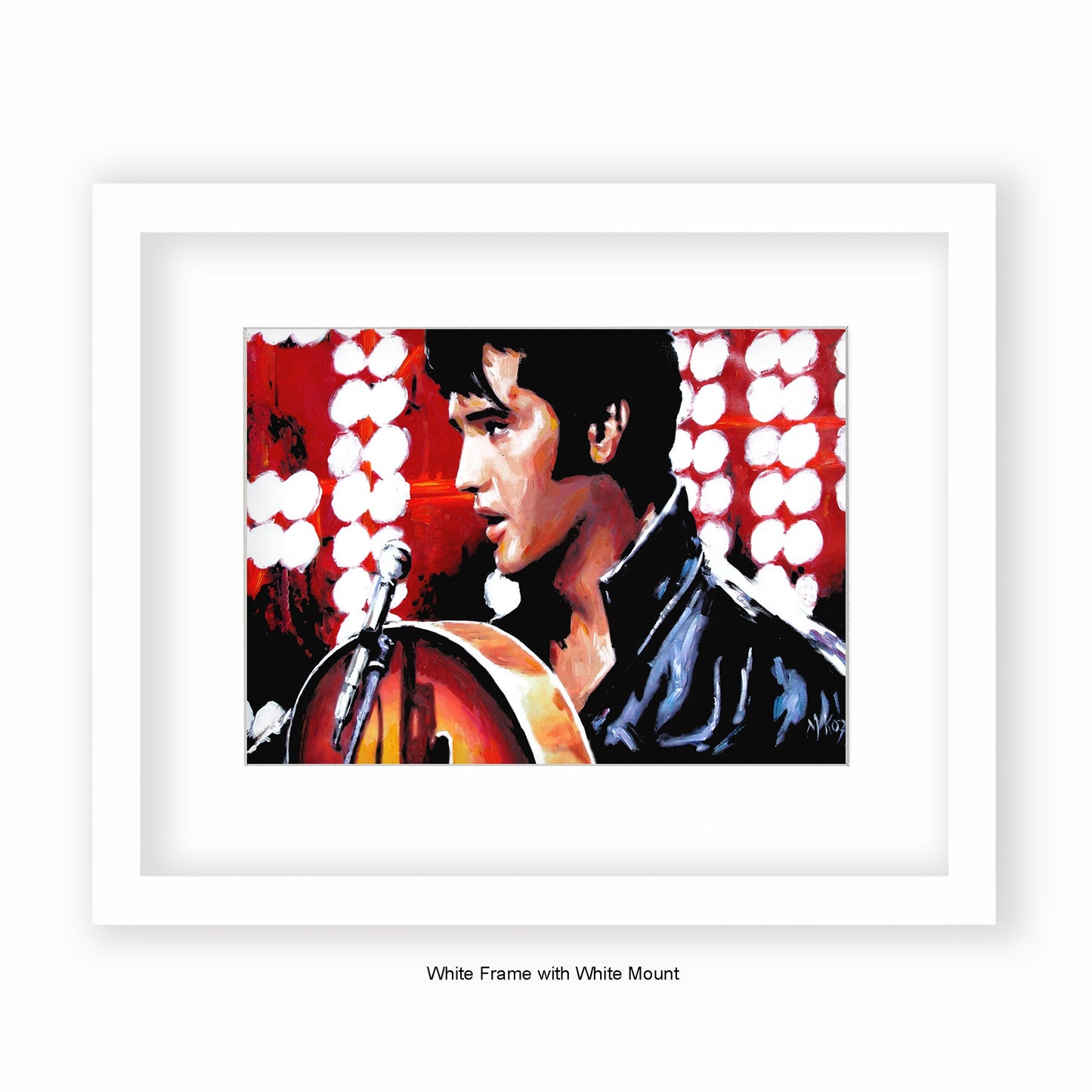 Elvis Guitar - Mounted & Framed Art Print