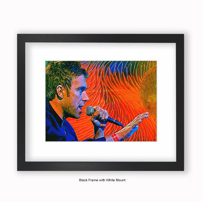 Blur - Damon Albarn - Mounted & Framed Art Print