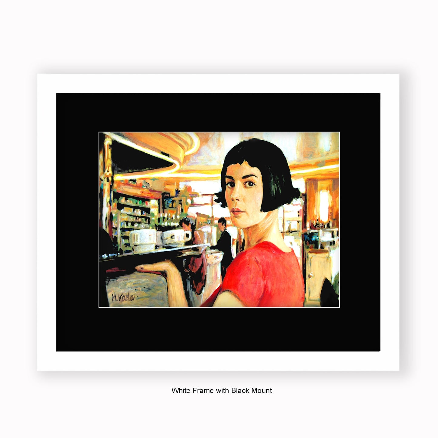Amelie - Cafe - Mounted & Framed Art Print