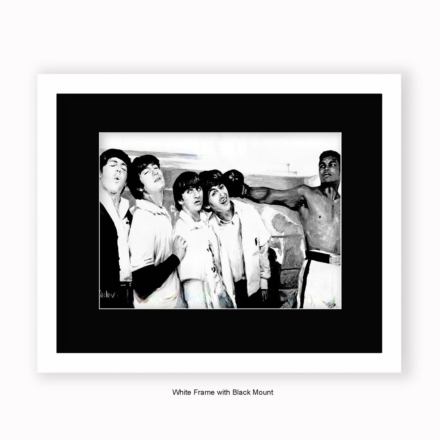 Ali with the Beatles - Mounted & Framed Art Print