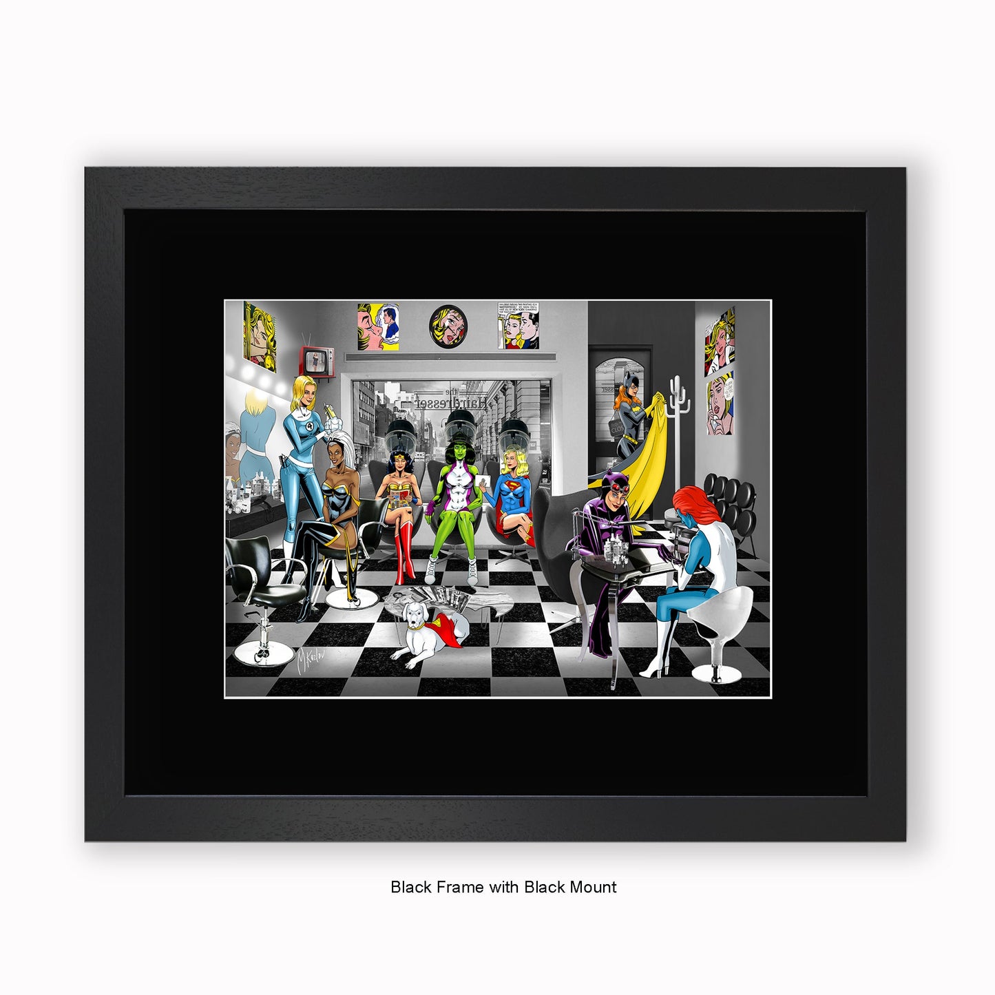 Super Girls - Beauty Salon - Mounted & Framed Art Print