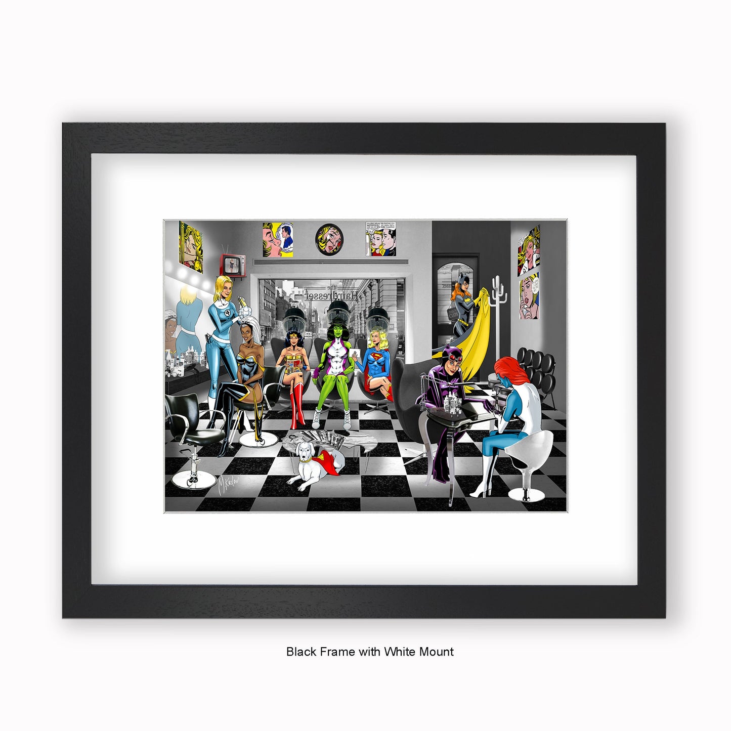 Super Girls - Beauty Salon - Mounted & Framed Art Print