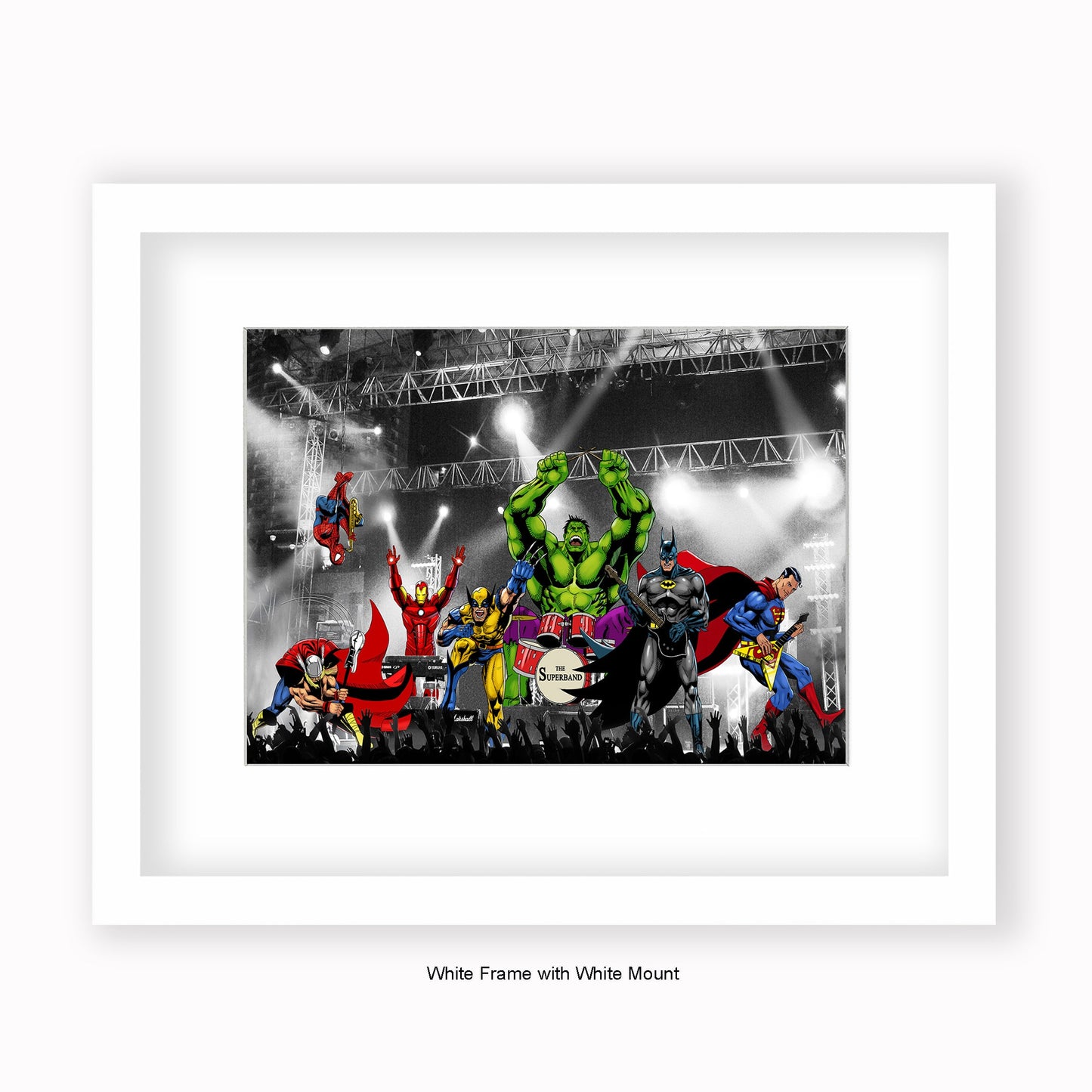 Super Heroes - Super Band - Mounted & Framed Art Print