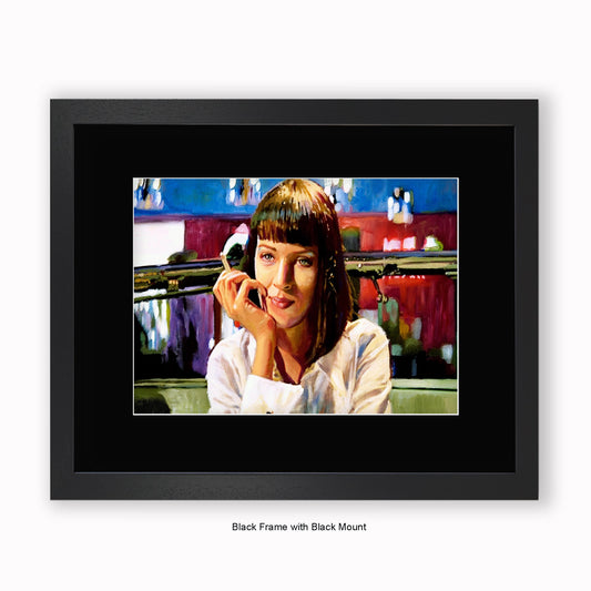 Pulp Fiction - Mia Wallace - Mounted & Framed Art Print