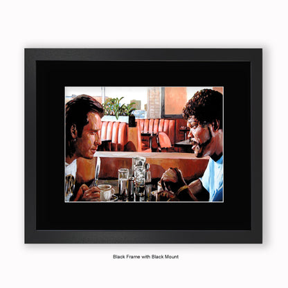 Pulp Fiction - Vince & Jules 'Yeah, but bacon tastes good...'- Mounted & Framed Art Print