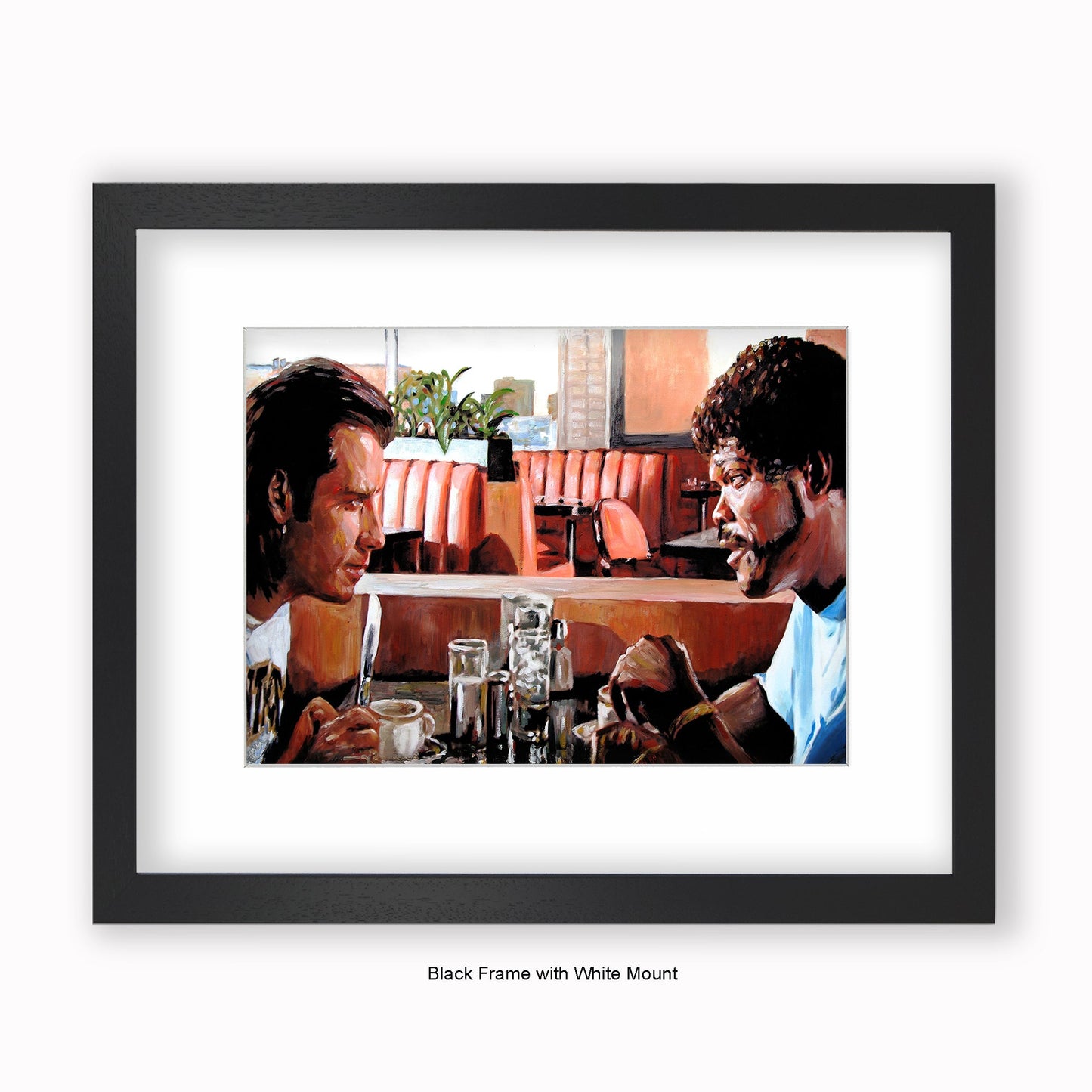 Pulp Fiction - Vince & Jules 'Yeah, but bacon tastes good...'- Mounted & Framed Art Print