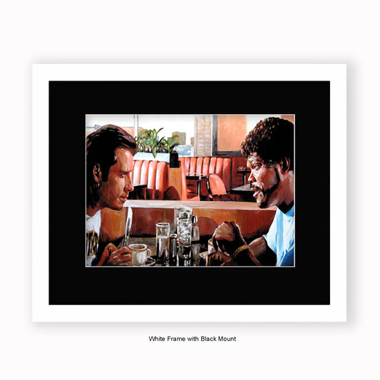 Pulp Fiction - Vince & Jules 'Yeah, but bacon tastes good...'- Mounted & Framed Art Print