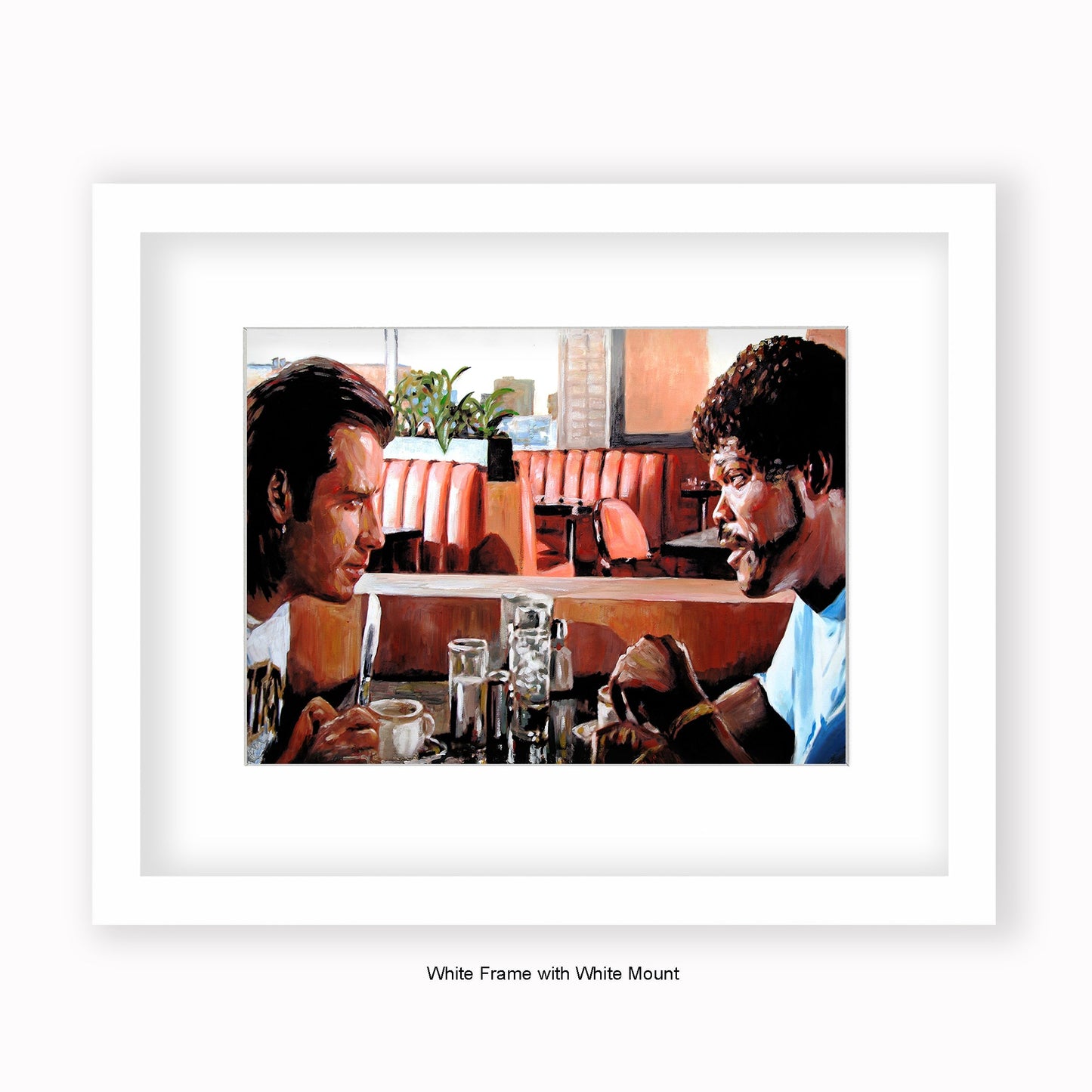 Pulp Fiction - Vince & Jules 'Yeah, but bacon tastes good...'- Mounted & Framed Art Print