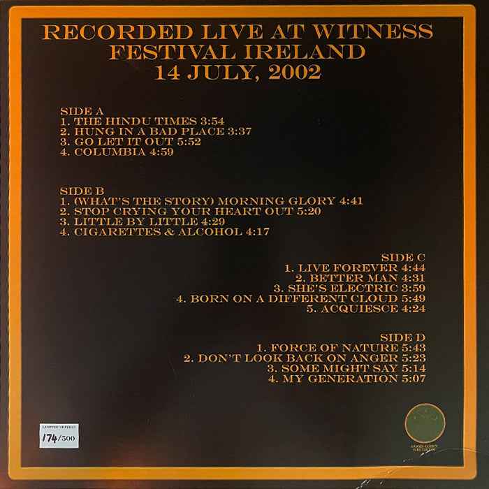 Oasis - Born On A Different Cloud - Witness Festival - 2002 - 2 x LP Coloured Vinyl