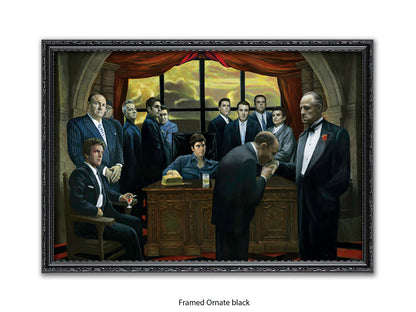 Gangster Legends Poster - Scarface, The Godfather, Goodfellas & Sopranos Mafia Movie Characters Art