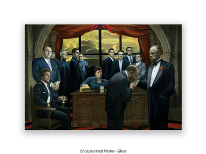 Gangster Legends Poster - Scarface, The Godfather, Goodfellas & Sopranos Mafia Movie Characters Art