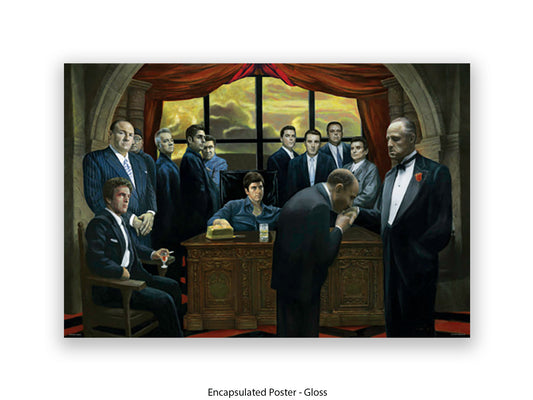Gangster Legends Poster - Scarface, The Godfather, Goodfellas & Sopranos Mafia Movie Characters Art