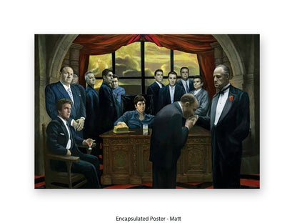 Gangster Legends Poster - Scarface, The Godfather, Goodfellas & Sopranos Mafia Movie Characters Art