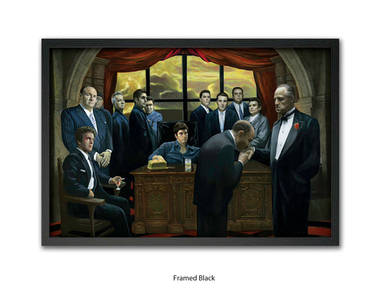 Gangster Legends Poster - Scarface, The Godfather, Goodfellas & Sopranos Mafia Movie Characters Art