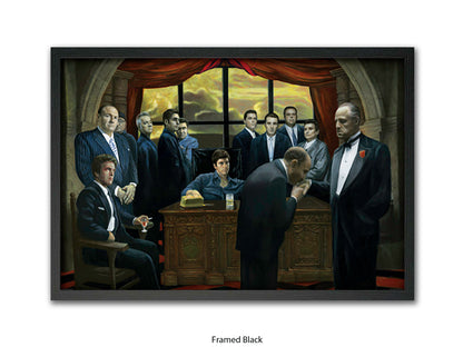 Gangster Legends Poster - Scarface, The Godfather, Goodfellas & Sopranos Mafia Movie Characters Art