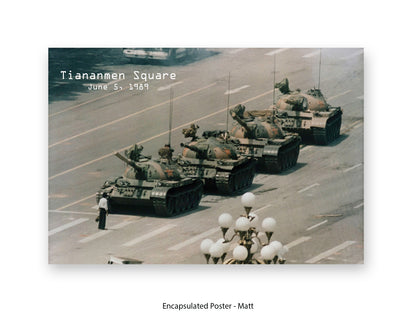 Tiananmen Square June 5, 1989 – Tank Man Iconic Historical Photo Poster Print