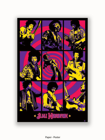 Jimi Hendrix   Purple Haze  Montage Poster