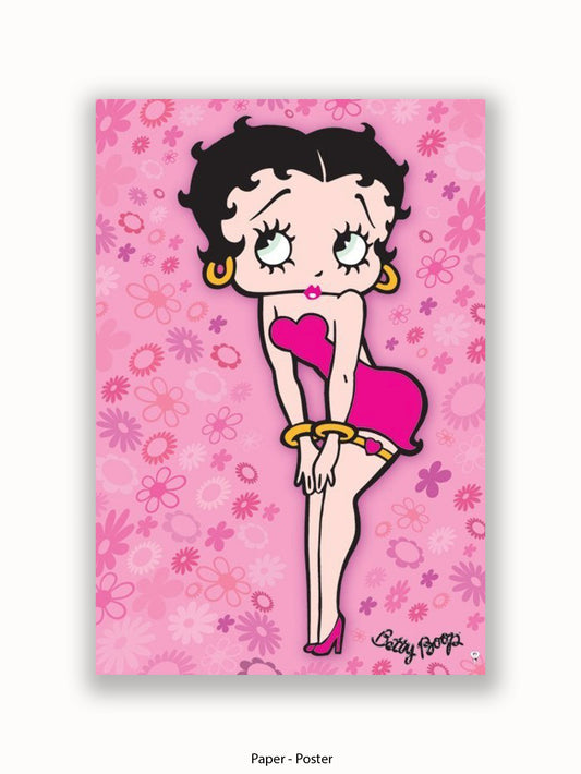Betty Boop  Flowers  Pink Poster