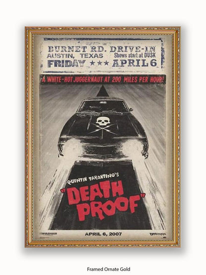 Death Proof  Black Car  Skull  Burnet Road Drivein Poster