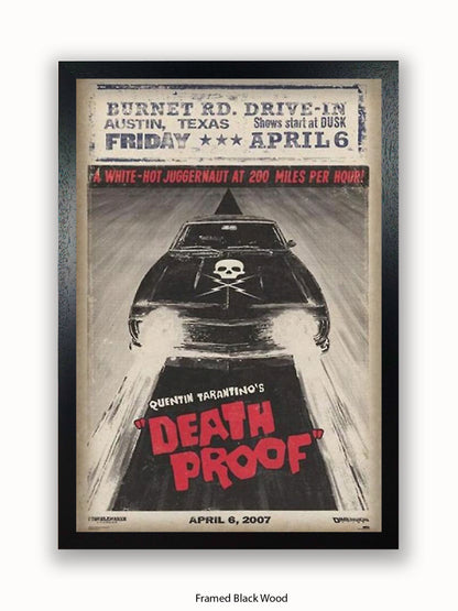 Death Proof  Black Car  Skull  Burnet Road Drivein Poster