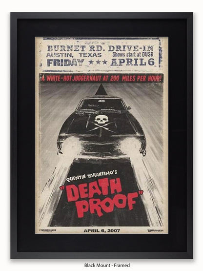 Death Proof  Black Car  Skull  Burnet Road Drivein Poster