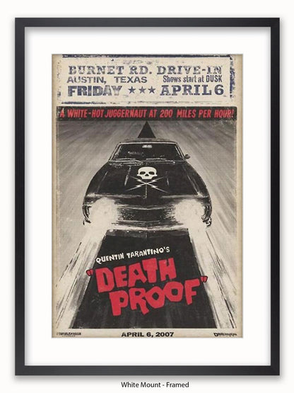 Death Proof  Black Car  Skull  Burnet Road Drivein Poster