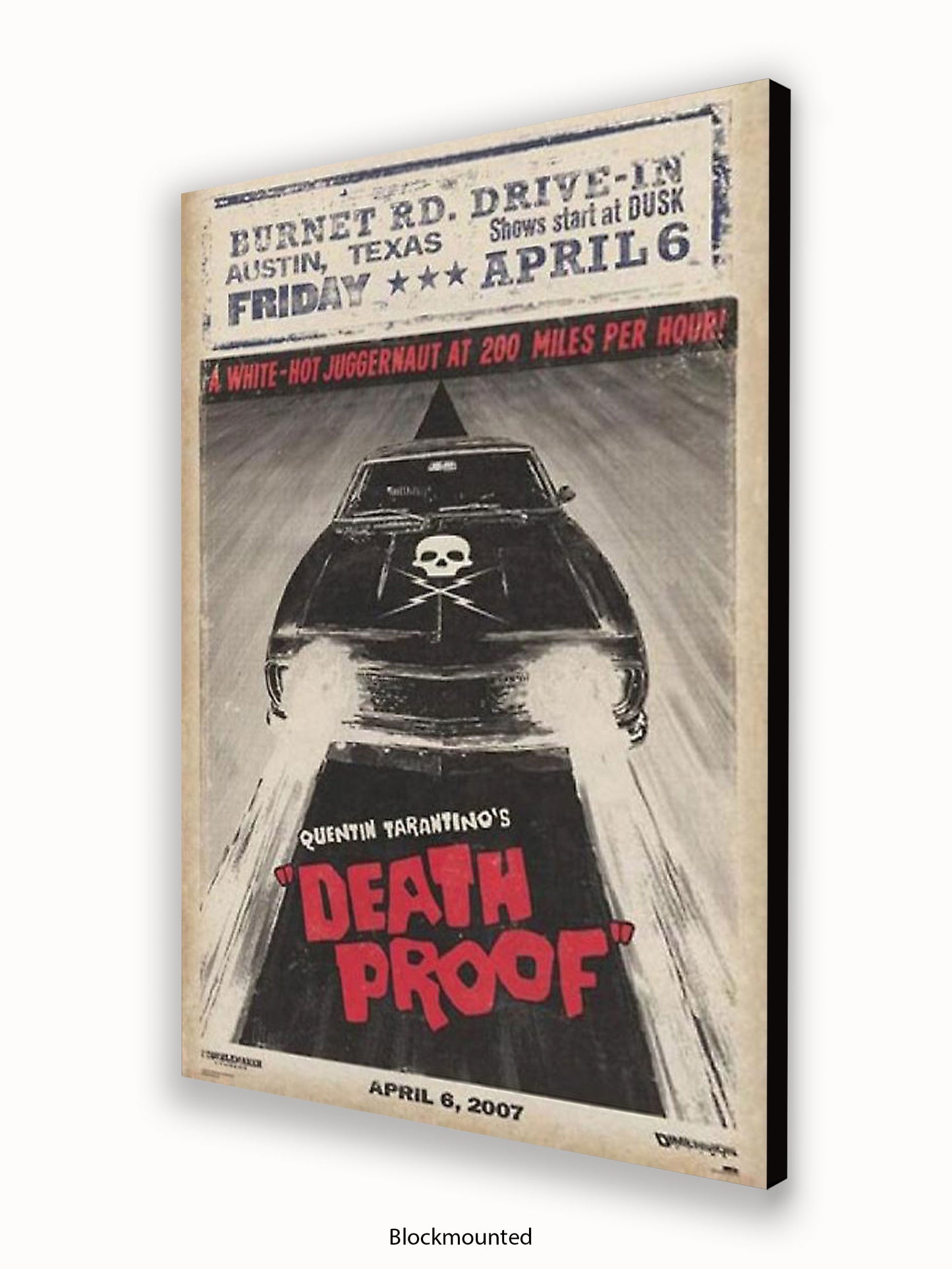 Death Proof  Black Car  Skull  Burnet Road Drivein Poster