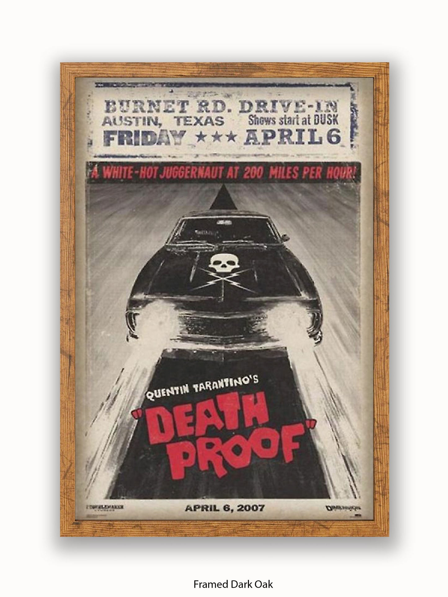 Death Proof  Black Car  Skull  Burnet Road Drivein Poster