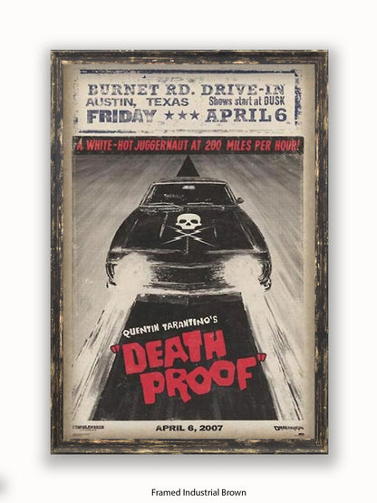 Death Proof  Black Car  Skull  Burnet Road Drivein Poster