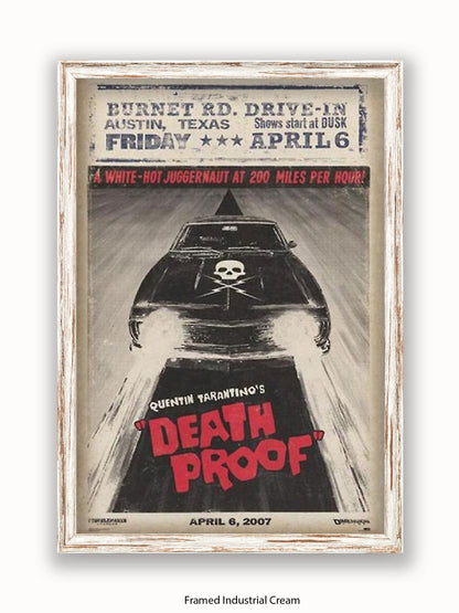 Death Proof  Black Car  Skull  Burnet Road Drivein Poster