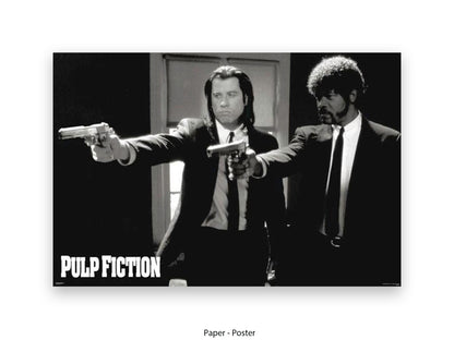 Official Pulp Fiction Poster Ð Vincent & Jules Guns Scene | Classic Tarantino Movie Poster