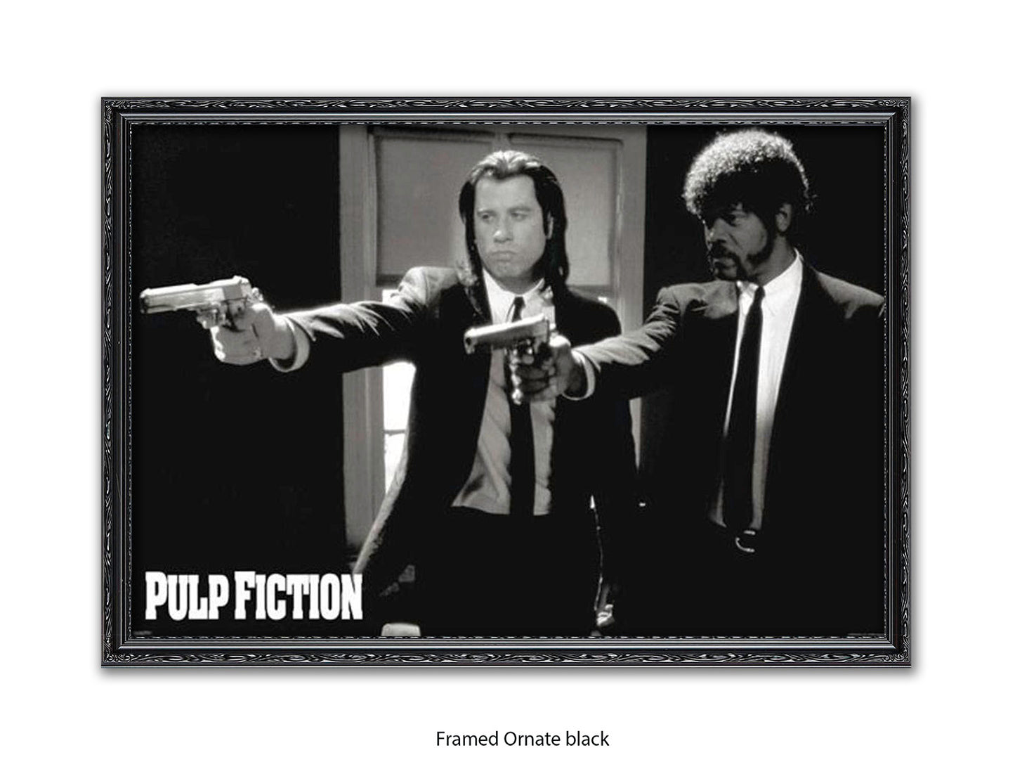 Pulp Fiction Poster - Vincent & Jules Guns Scene | Classic Tarantino Movie Poster