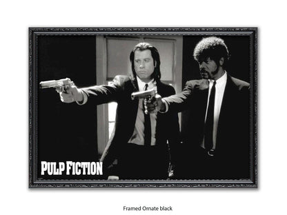 Pulp Fiction Poster - Vincent & Jules Guns Scene | Classic Tarantino Movie Poster
