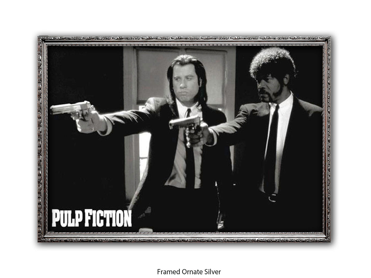 Pulp Fiction Poster - Vincent & Jules Guns Scene | Classic Tarantino Movie Poster