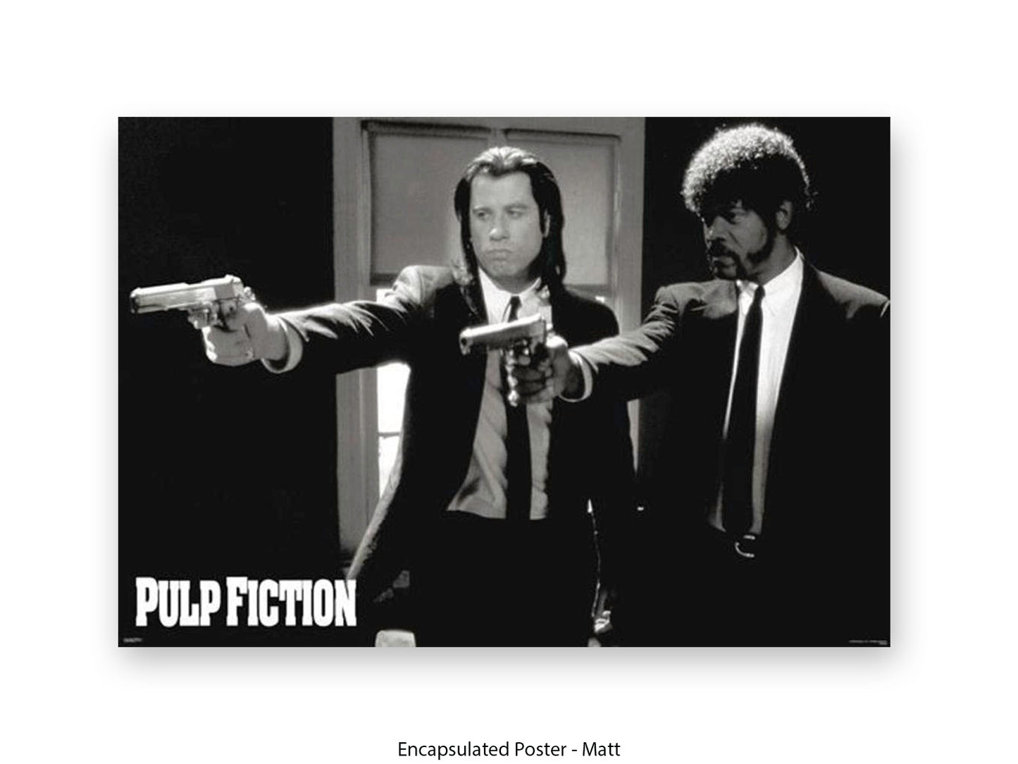 Pulp Fiction Poster - Vincent & Jules Guns Scene | Classic Tarantino Movie Poster