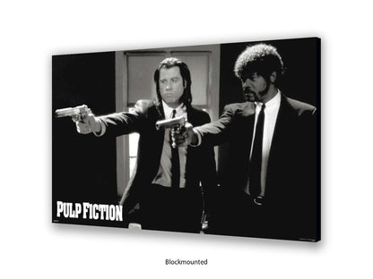 Pulp Fiction Poster - Vincent & Jules Guns Scene | Classic Tarantino Movie Poster