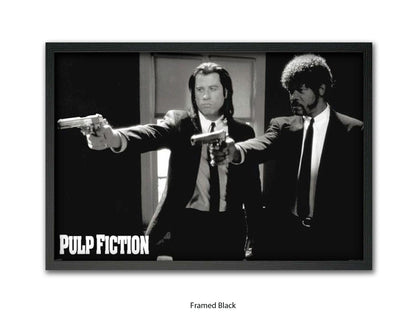 Pulp Fiction Poster - Vincent & Jules Guns Scene | Classic Tarantino Movie Poster