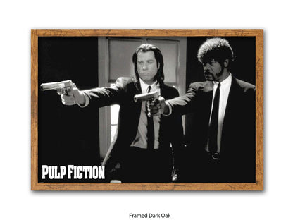 Pulp Fiction Poster - Vincent & Jules Guns Scene | Classic Tarantino Movie Poster