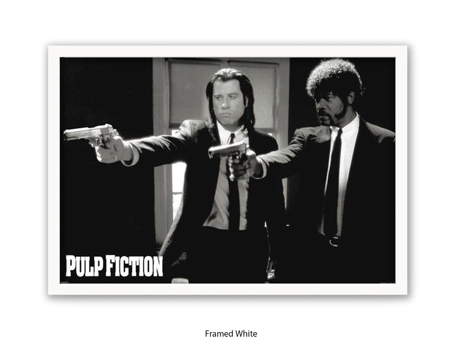 Pulp Fiction Poster - Vincent & Jules Guns Scene | Classic Tarantino Movie Poster