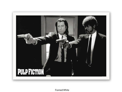 Pulp Fiction Poster - Vincent & Jules Guns Scene | Classic Tarantino Movie Poster