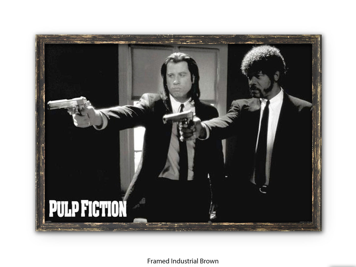 Pulp Fiction Poster - Vincent & Jules Guns Scene | Classic Tarantino Movie Poster