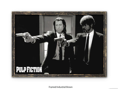 Pulp Fiction Poster - Vincent & Jules Guns Scene | Classic Tarantino Movie Poster